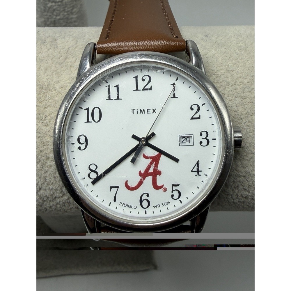 Timex TWZUALAMX Easy Reader Alabama Crimson Tide New Battery 38MM 8" Indiglo
